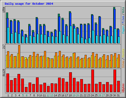 Daily usage for October 2024