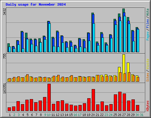 Daily usage for November 2024