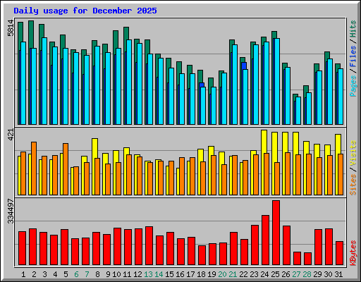 Daily usage for December 2025
