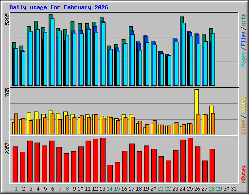 Daily usage for February 2026