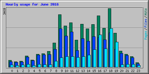Hourly usage for June 2016