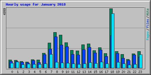 Hourly usage for January 2018
