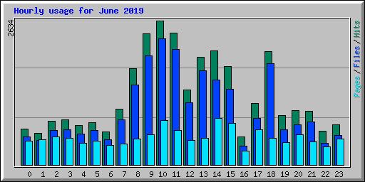 Hourly usage for June 2019