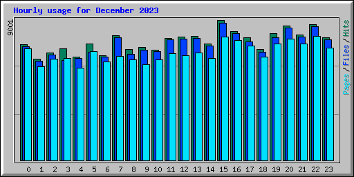 Hourly usage for December 2023