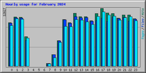 Hourly usage for February 2024